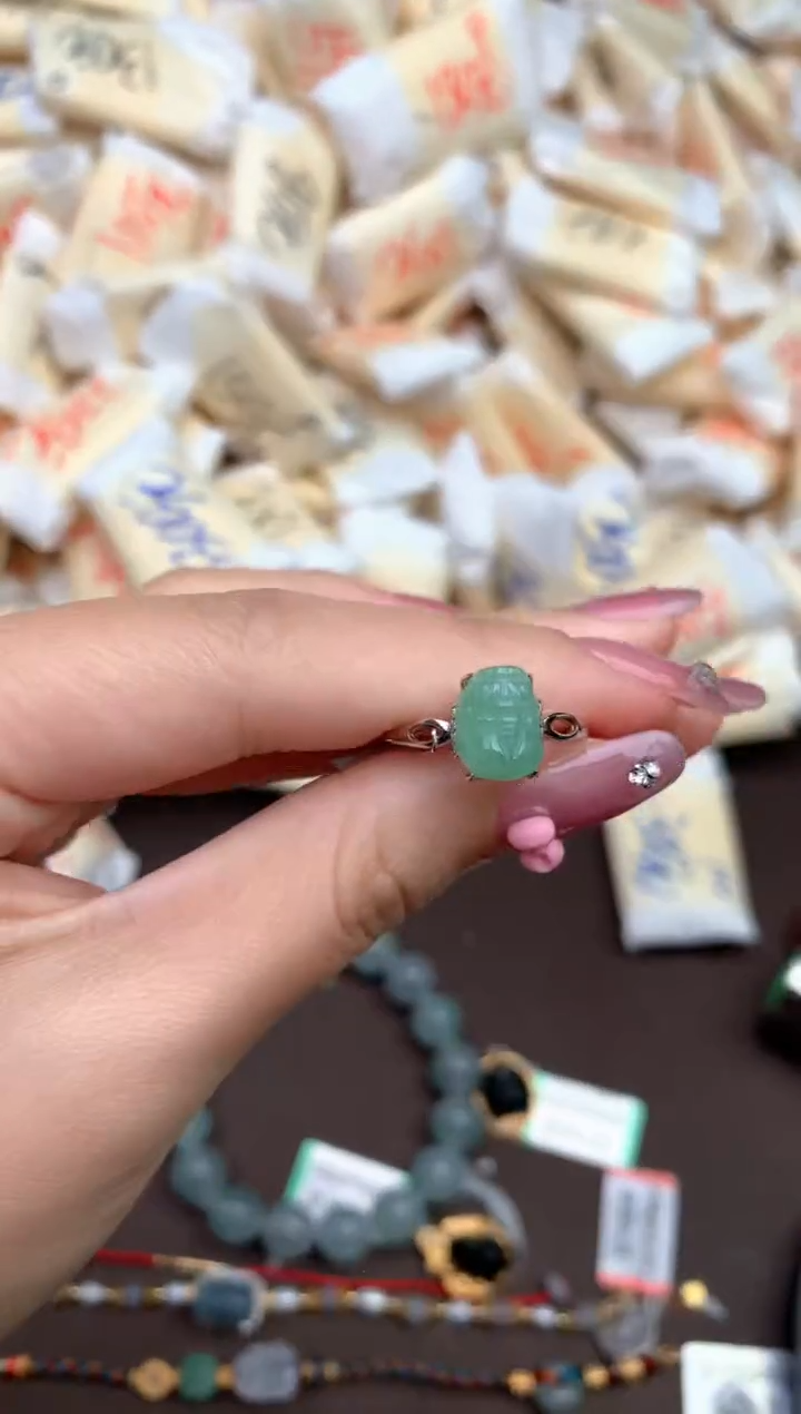 【闪购商品】翡翠戒指银S925镶嵌一