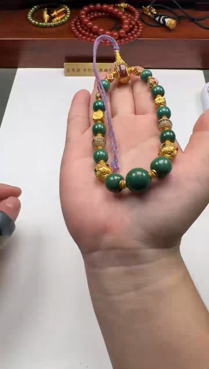 【闪购商品】绿松石手串手串18K金镶嵌手串手串