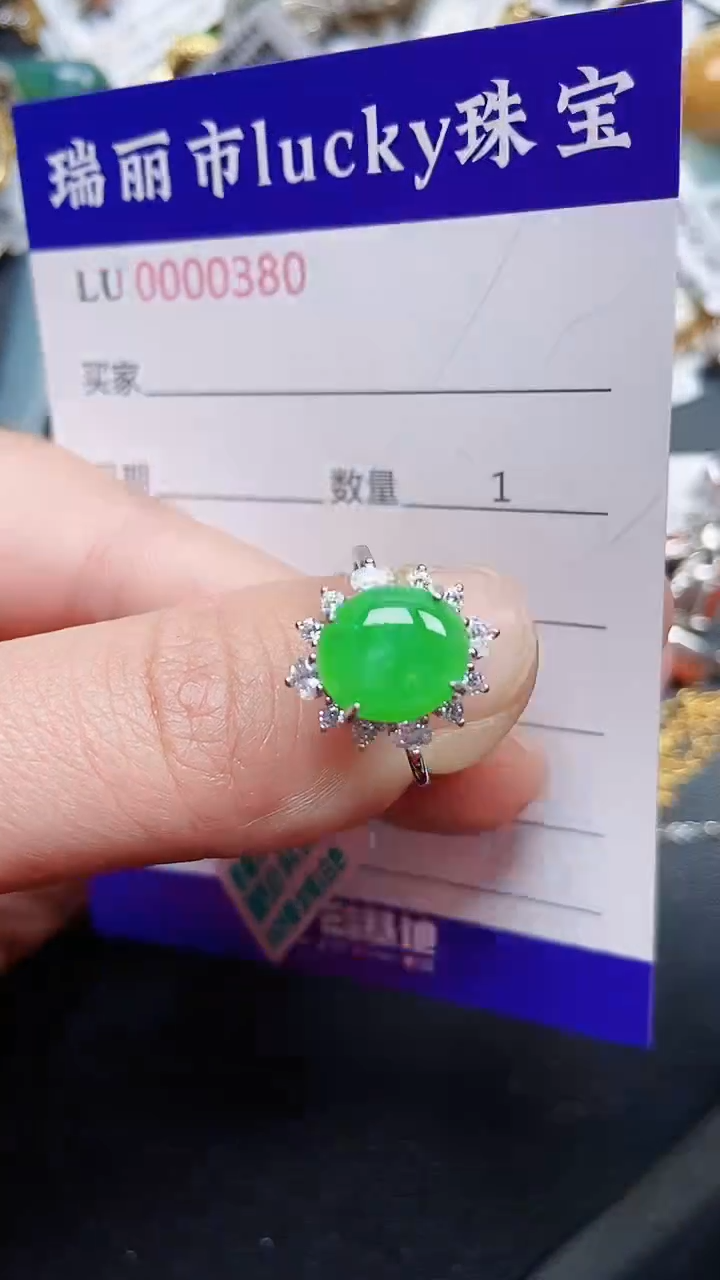 颈饰银S925镶嵌翡翠0380