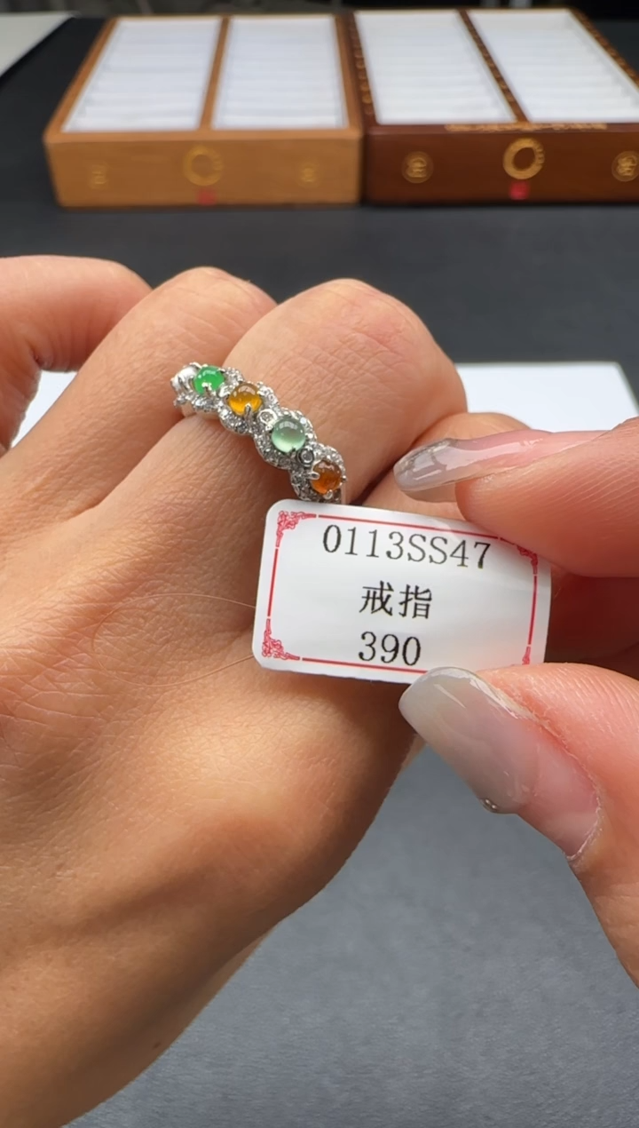 【闪购商品】翡翠戒指银S925镶嵌0113SS47