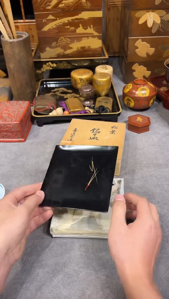 果子盘五片 大漆漆器大漆漆器