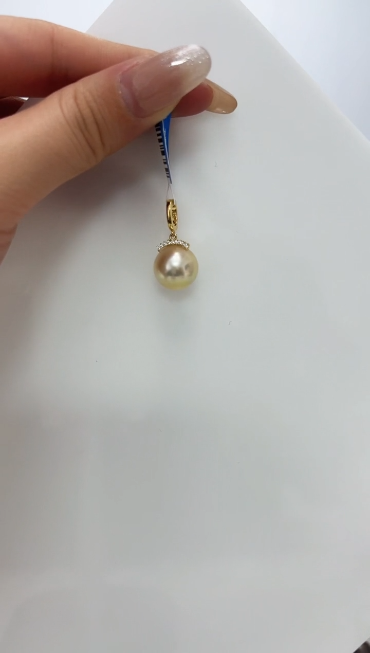 【闪购商品】海水珍珠DA银S925镶嵌j202 金珠吊坠 12