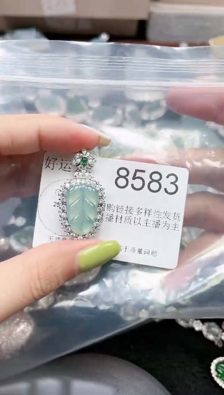 【闪购商品】翡翠颈饰未镶嵌8583赠皮绳