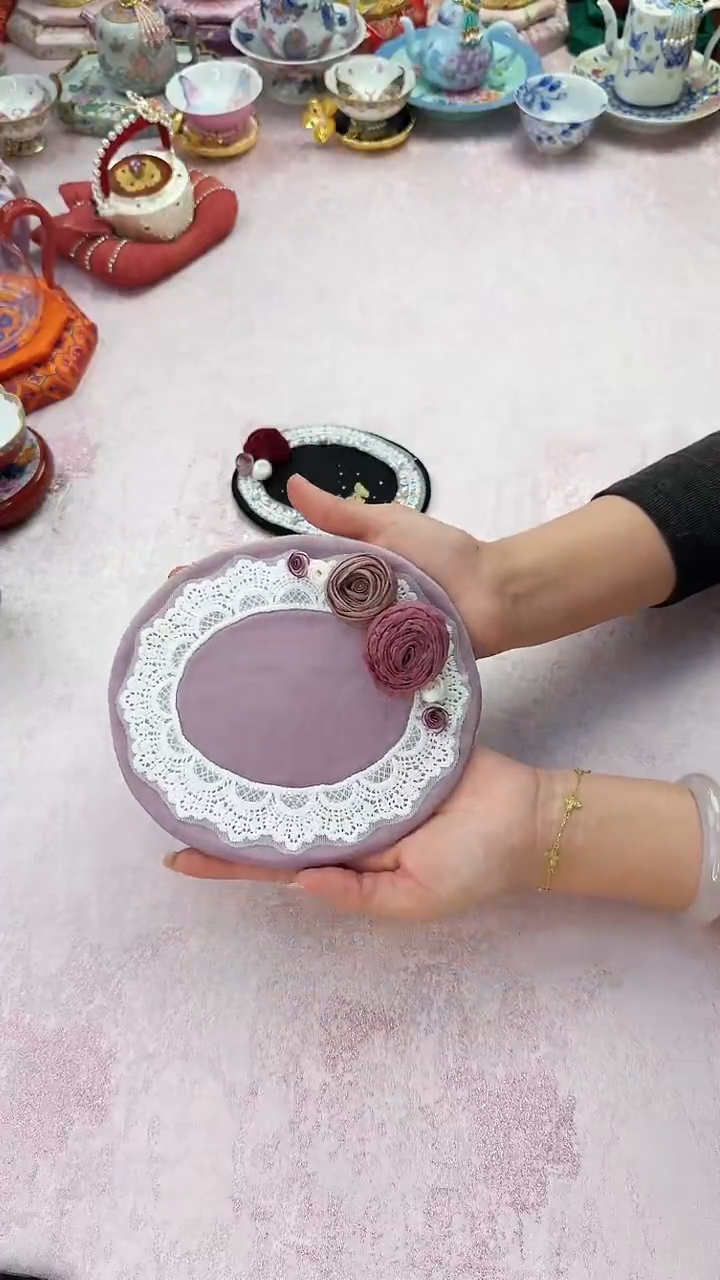 17紫色法式蕾丝玫瑰杯垫 （限时新品首发价）