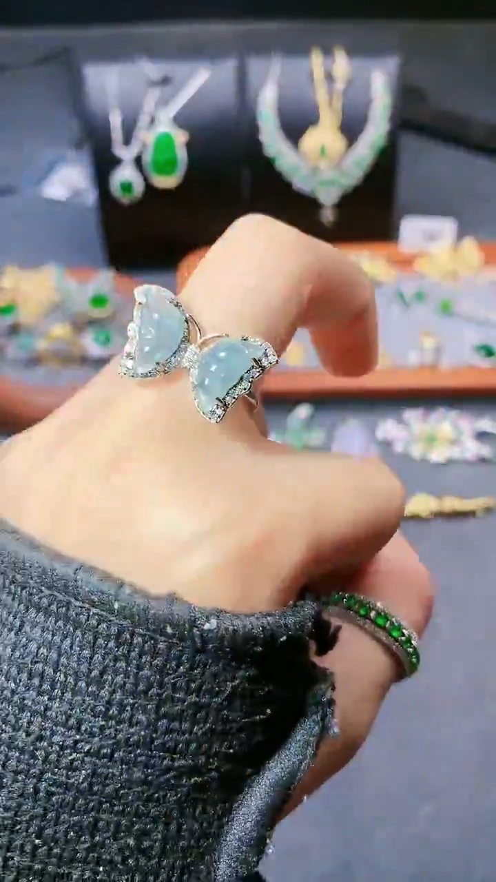 【闪购商品】翡翠戒指银S925镶嵌戒指