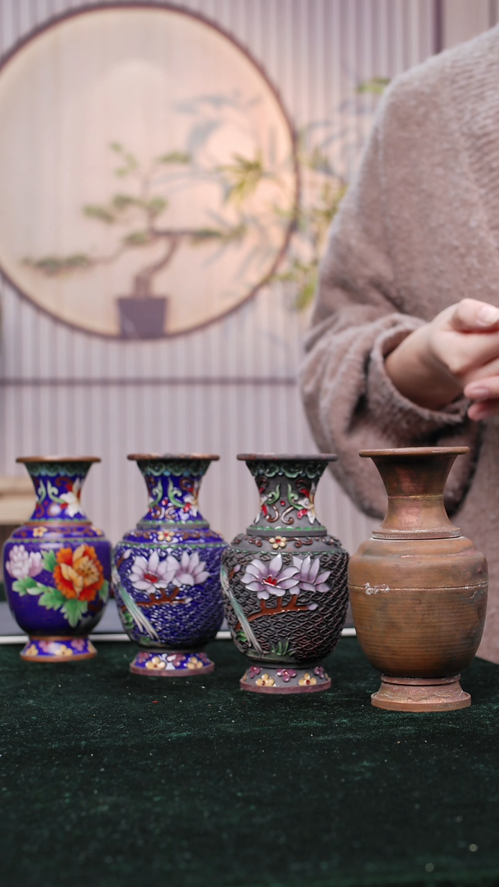 【闪购商品】景泰蓝工序瓶-老师工作室