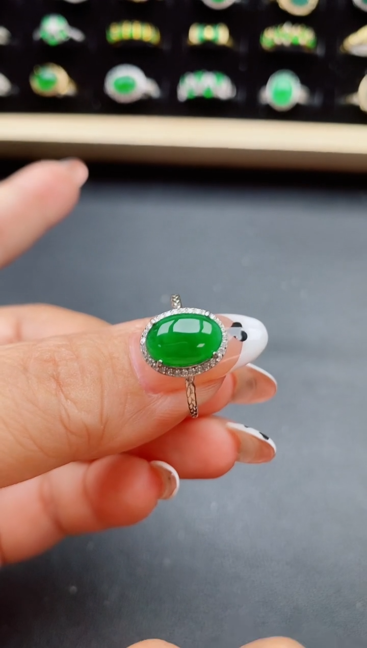 【闪购商品】翡翠银S925镶嵌戒指321321