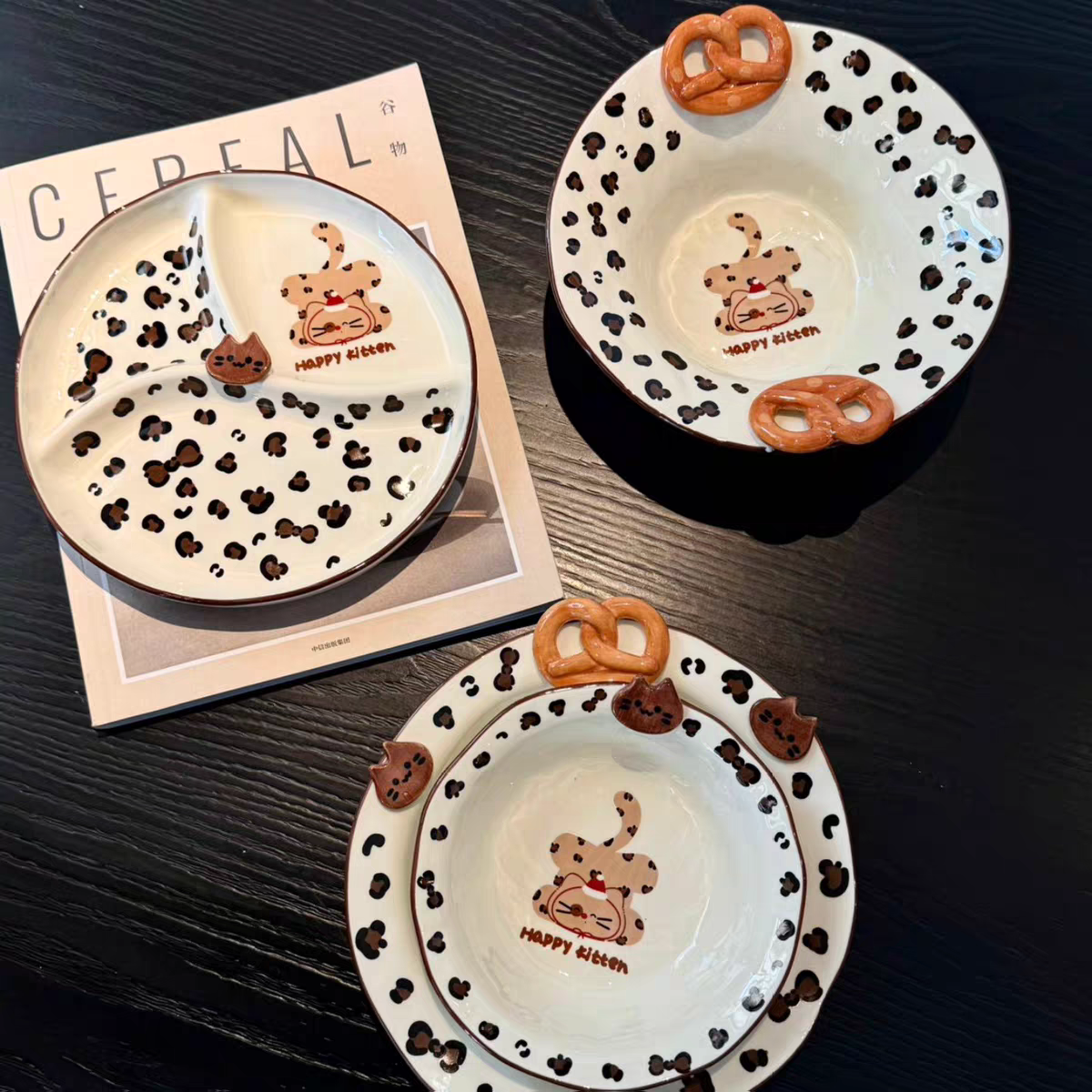 豹纹系列高颜值盘碗