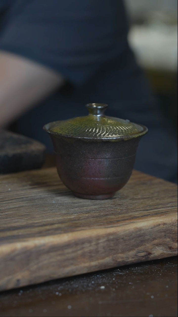 盖碗浪鬼柴烧浪鬼龙窑