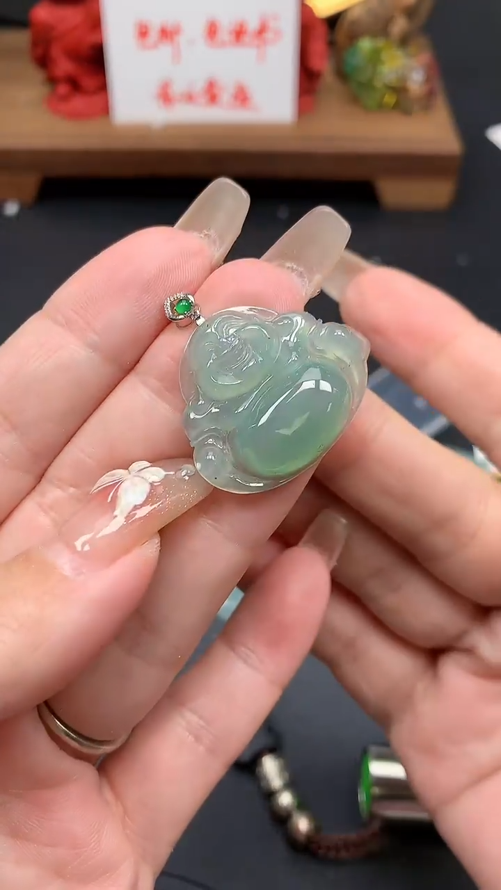 【闪购商品】翡翠吊坠(不含链)18K金镶嵌MS152852