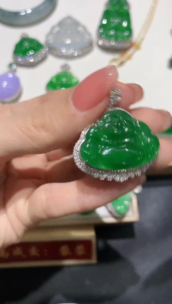 【闪购商品】翡翠颈饰18K金镶嵌团购11