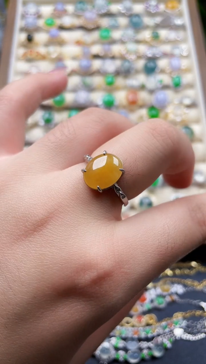 银S925镶嵌戒指翡翠126