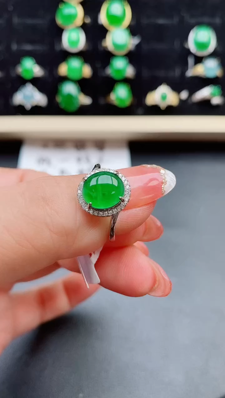 【闪购商品】翡翠戒指银S925镶嵌1221