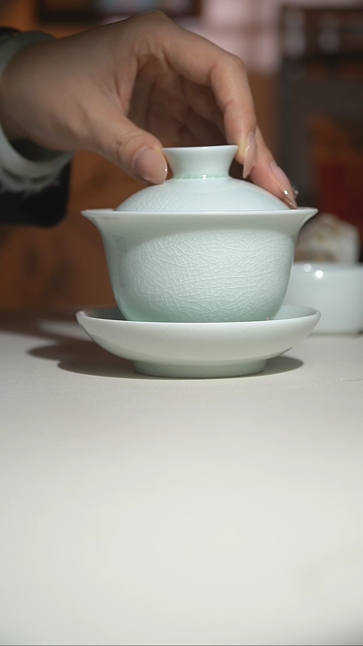 【闪购商品】其他玉青玉兰盖碗三才