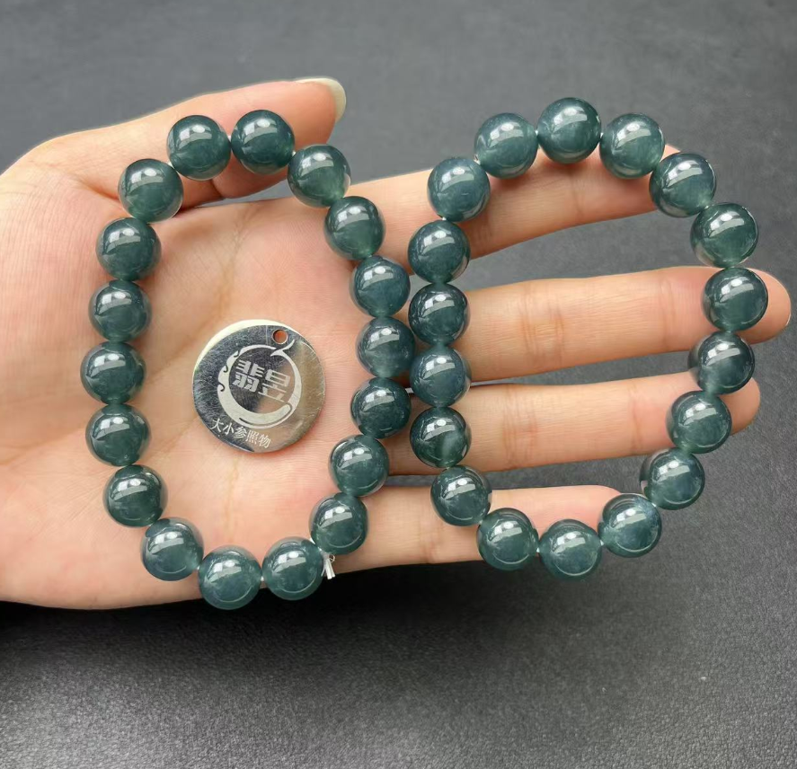 38748T04-3B11-天然A货翡翠手串/约11+/约17颗-多样性发其一