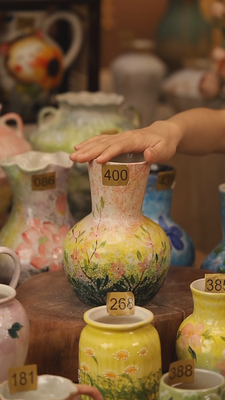 陶瓷400景德镇设计师手作花器摆件侘寂风