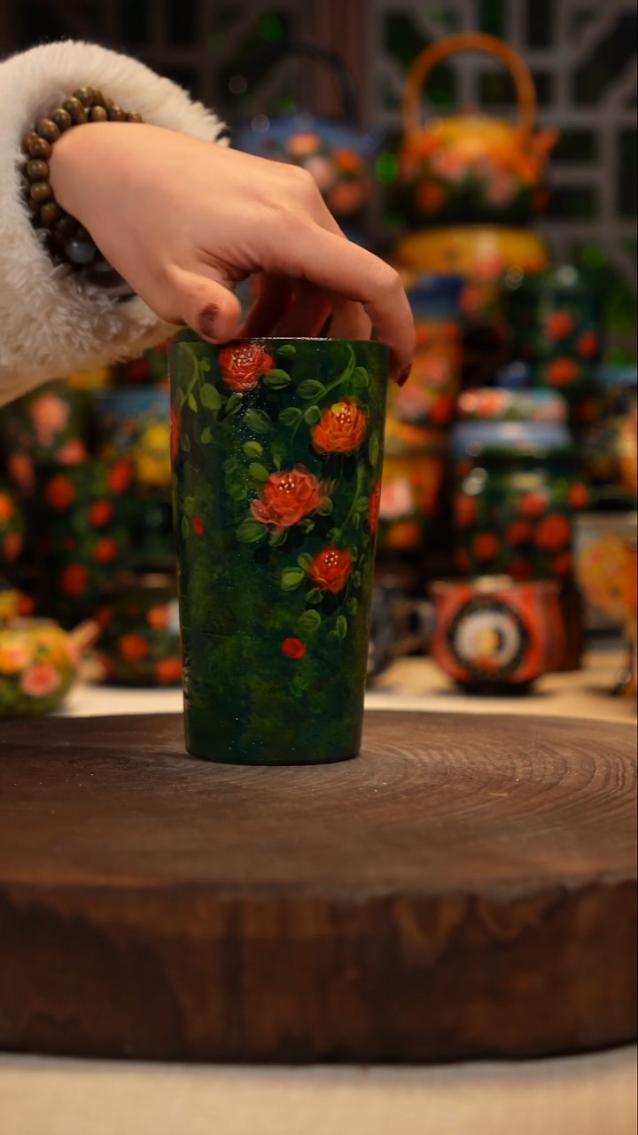 紫砂油画手绘釉下彩