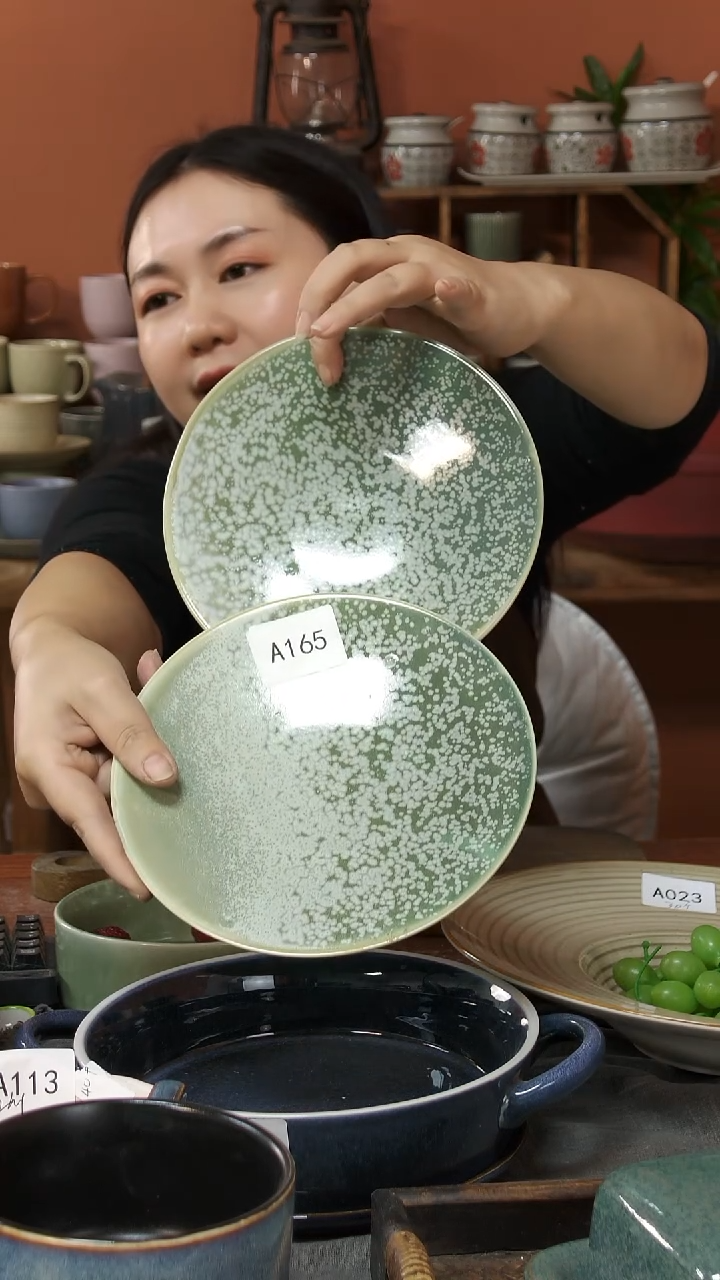 陶瓷A165陶瓷粗陶盘子2个瑕疵