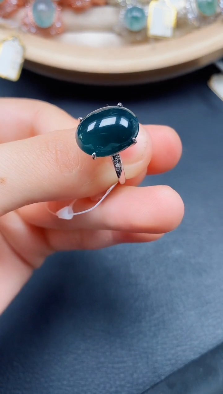 【闪购商品】翡翠戒指银S925镶嵌翡翠