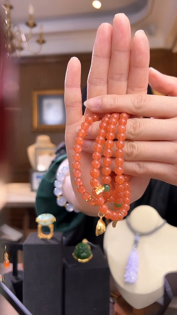 【闪购商品】南红玛瑙项链银S925镶嵌南红项链