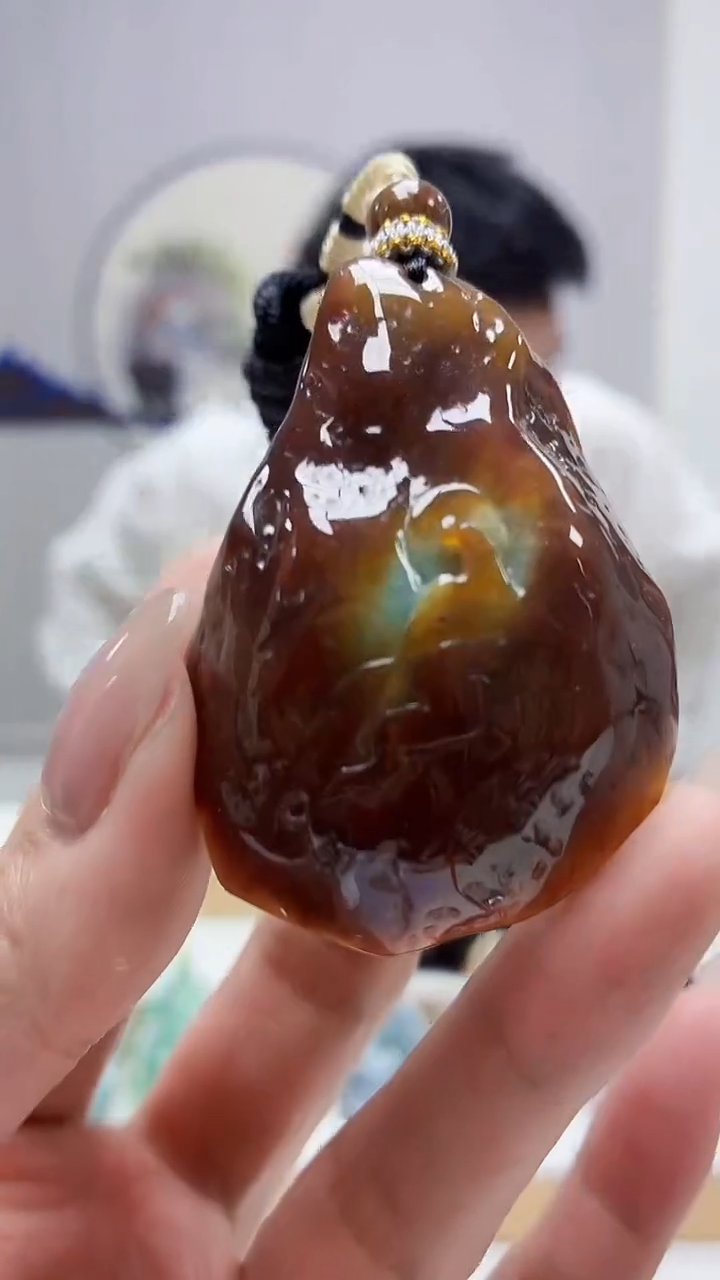 未镶嵌定制翡翠5028MM-毛货挂件58