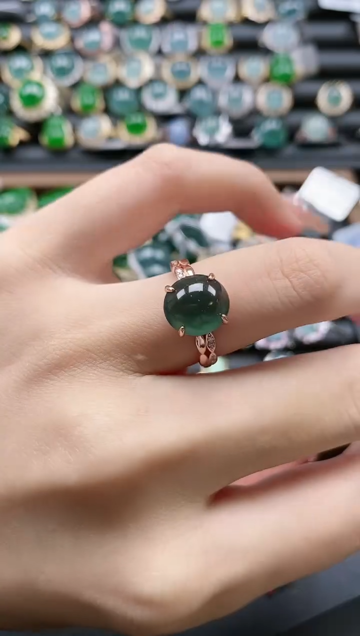 【闪购商品】翡翠戒指银S925镶嵌51511
