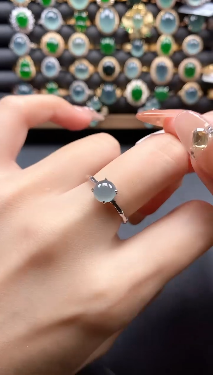 银S925镶嵌戒指翡翠51151