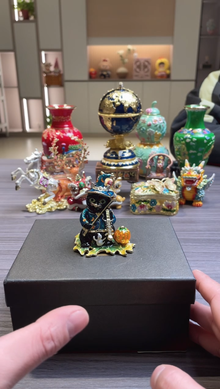 摆件七宝烧珐琅彩首饰盒