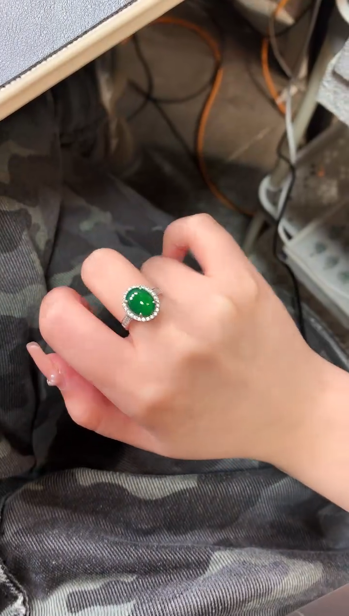 【闪购商品】翡翠戒指银S925镶嵌5214124