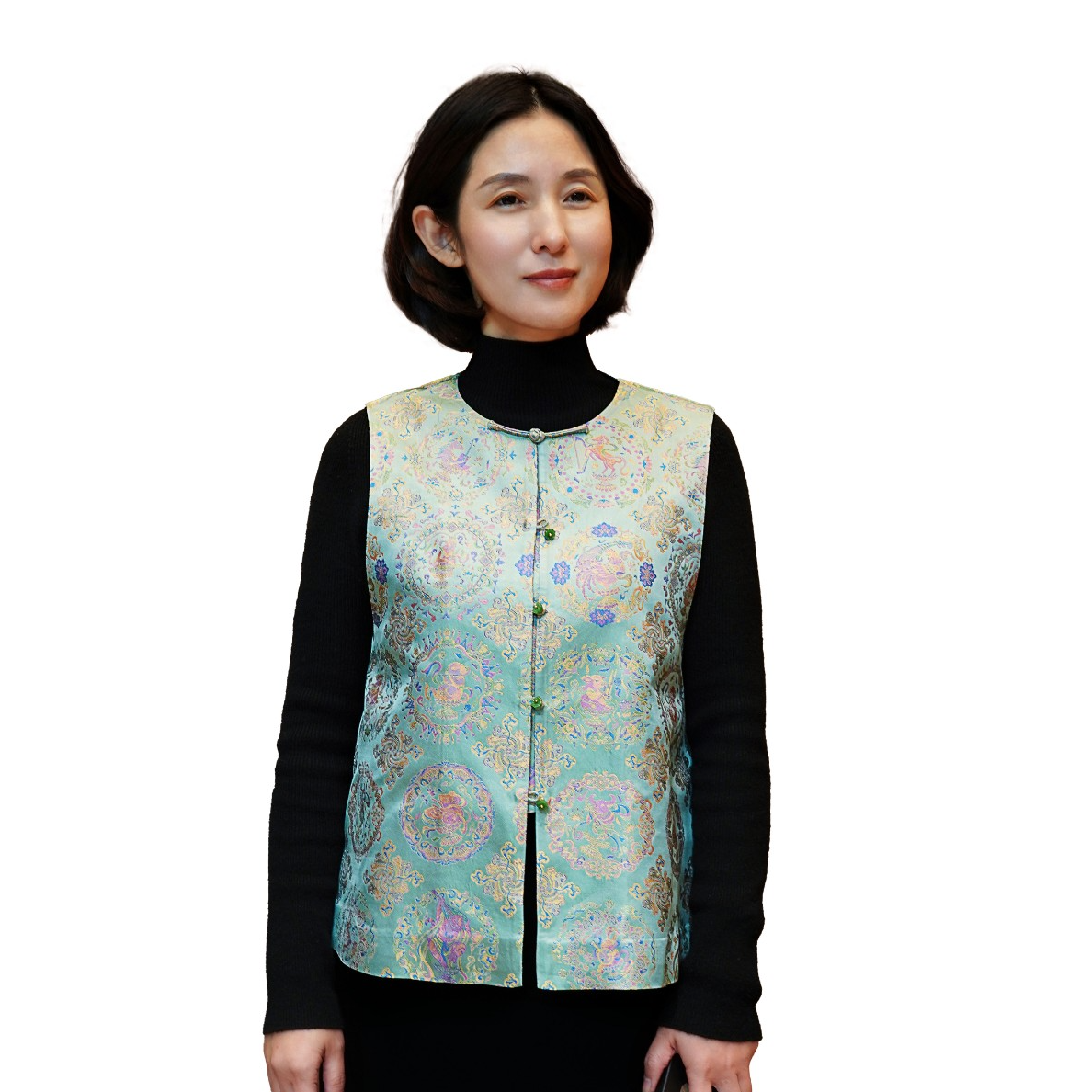 【京华苏艺】桑蚕丝宋锦五重纬中式马甲背心秋季新款-68612