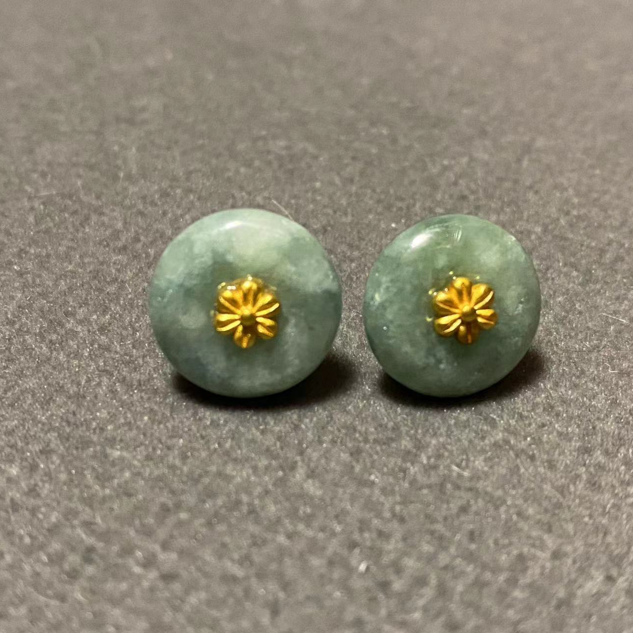 黄铜耳饰 H404 铜镀金耳钉 气质民族风圆形花形 简约百搭经典 