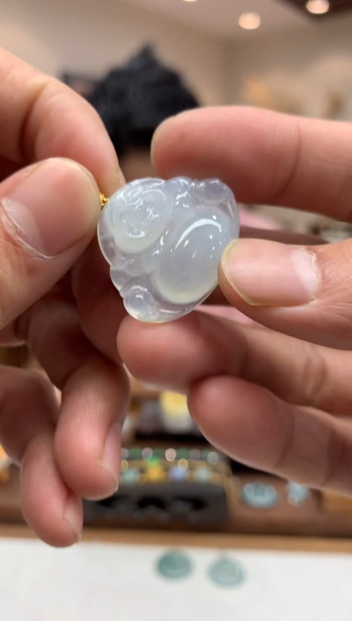 【闪购商品】翡翠吊坠(不含链)18K金镶嵌佛公