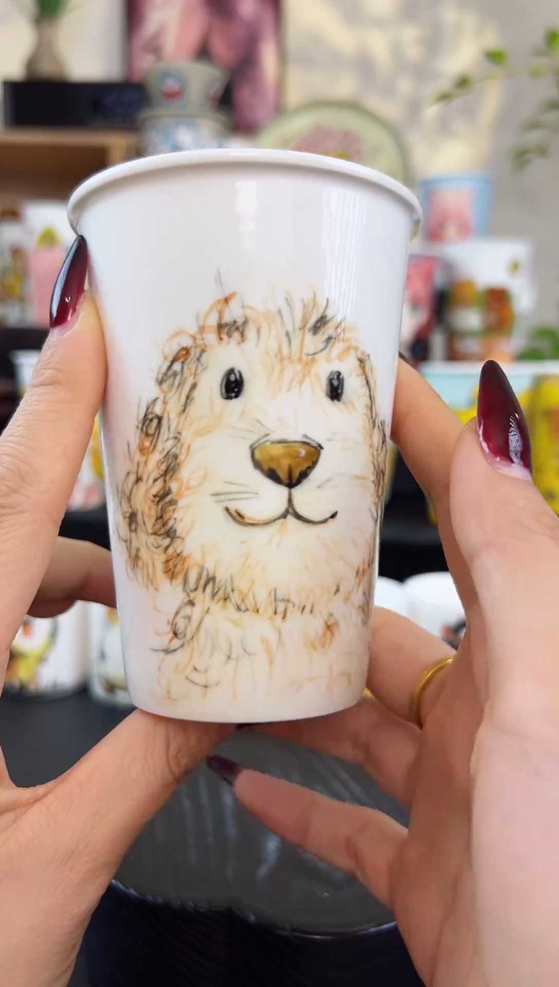 【闪购商品】摆件笙笙漫 手工手绘陶瓷杯杯