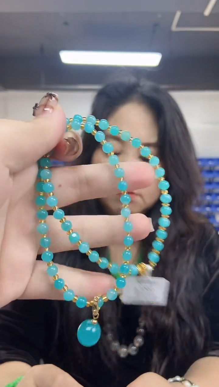 【闪购商品】天河石项链未镶嵌多样性发其一颜色微差