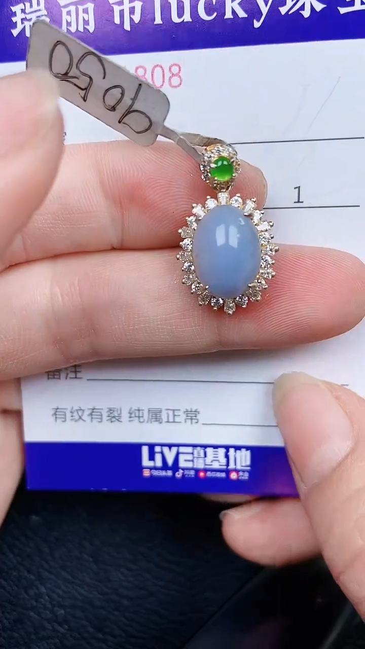 颈饰银S925镶嵌翡翠1808