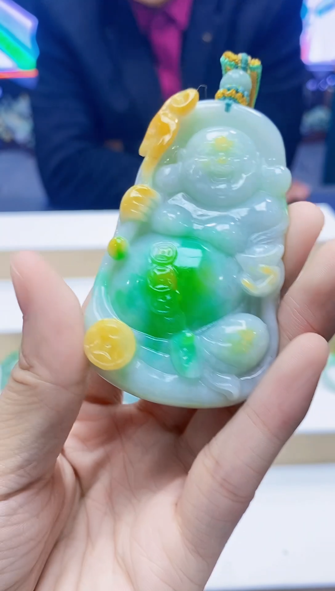 未镶嵌定制翡翠-毛货挂件 （赠珠链）34