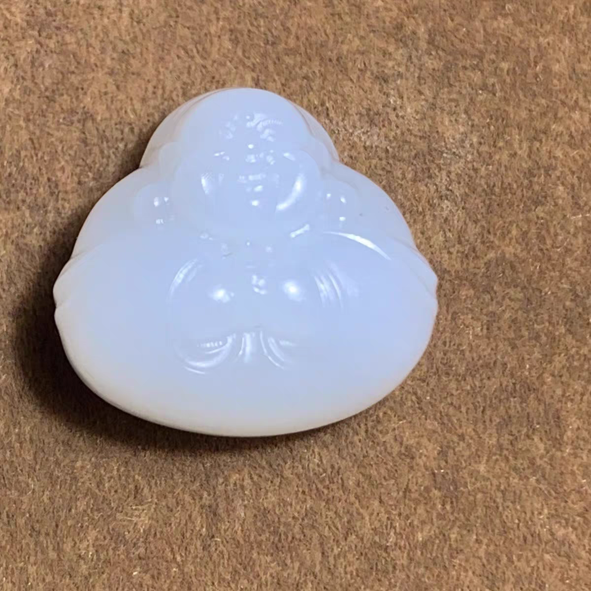 天然和田玉青海白玉抱抱佛25尺寸厚装带佛光