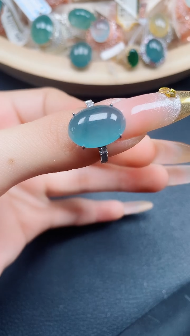 【闪购商品】翡翠戒指银S925镶嵌翡翠