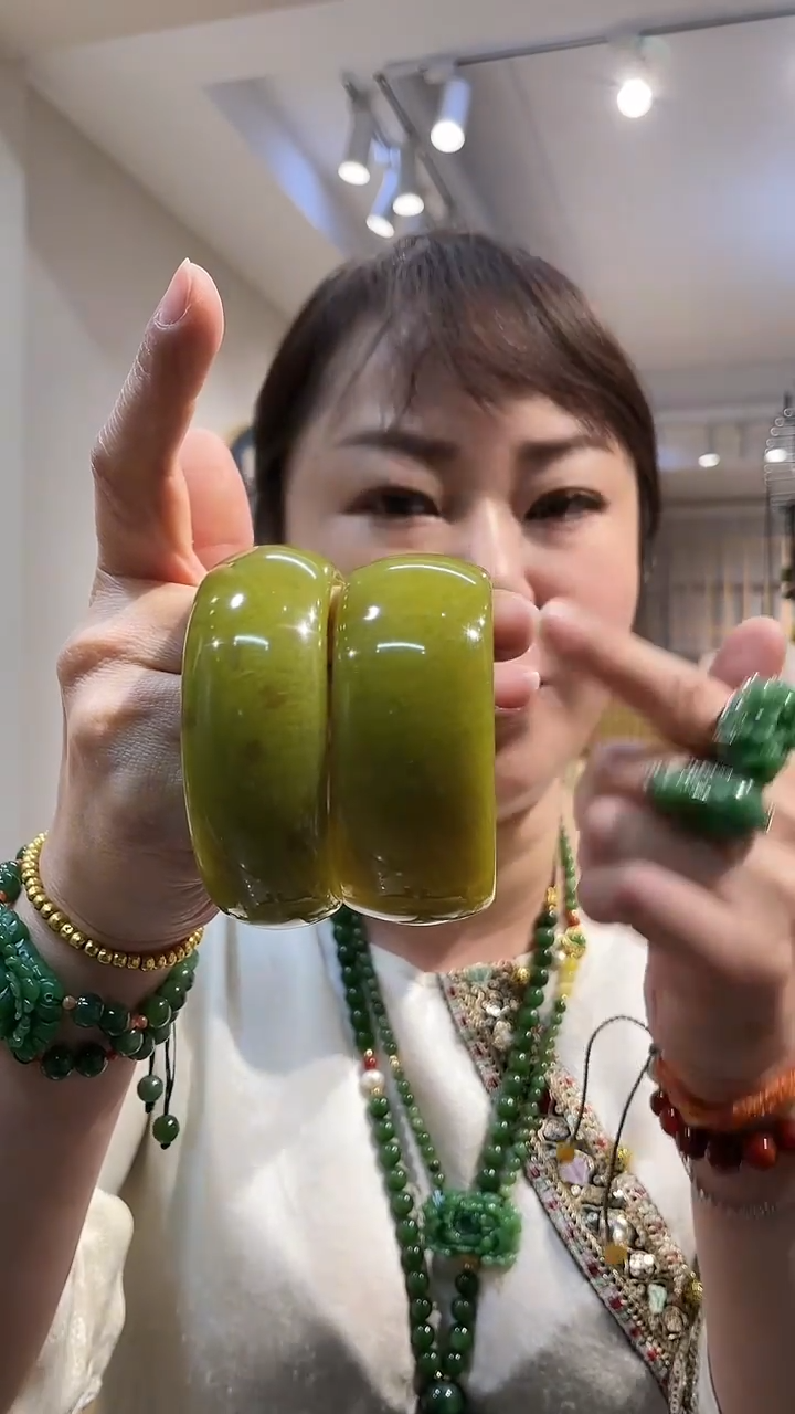 【闪购商品】蛇纹石玉手镯合金手手镯多样式发货只发一个62圈口