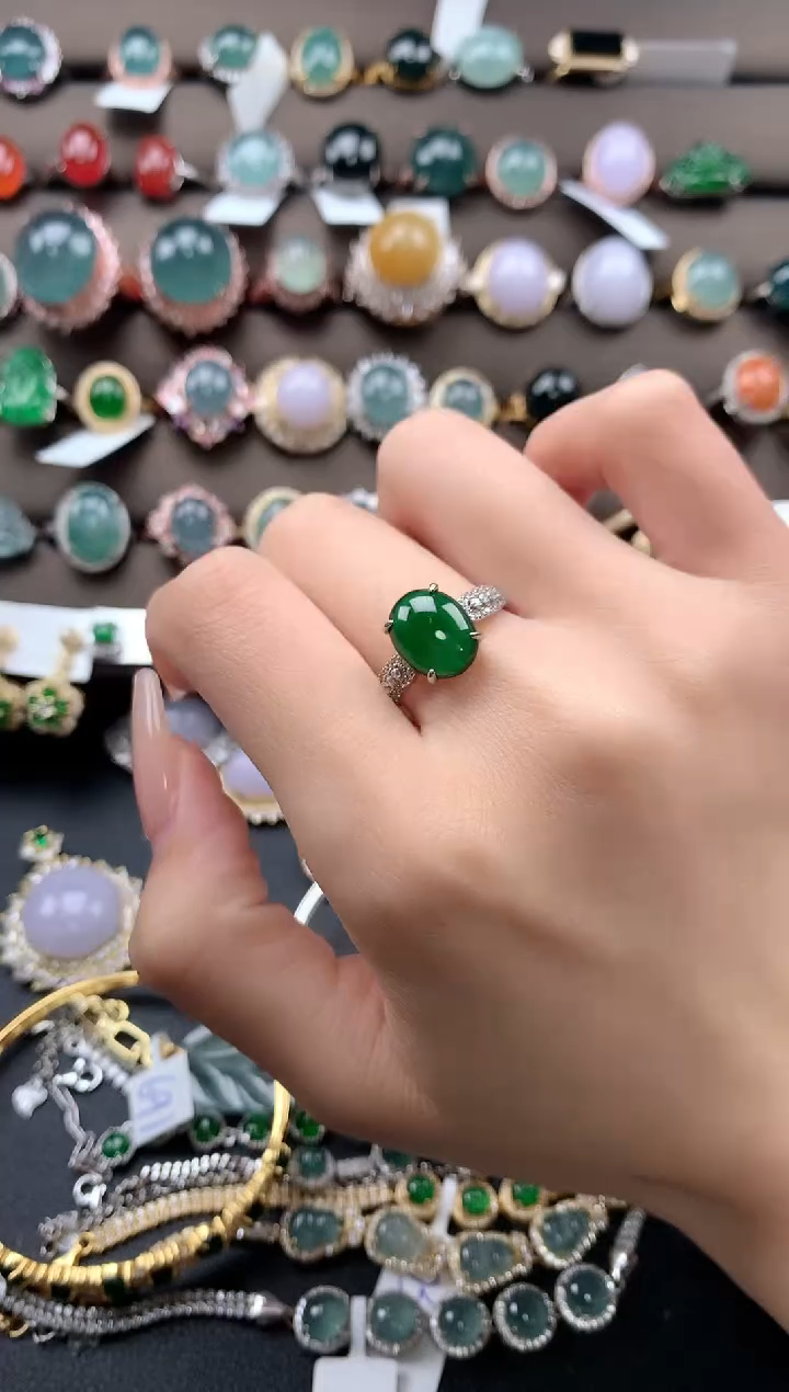 【闪购商品】翡翠戒指银S925镶嵌3243242