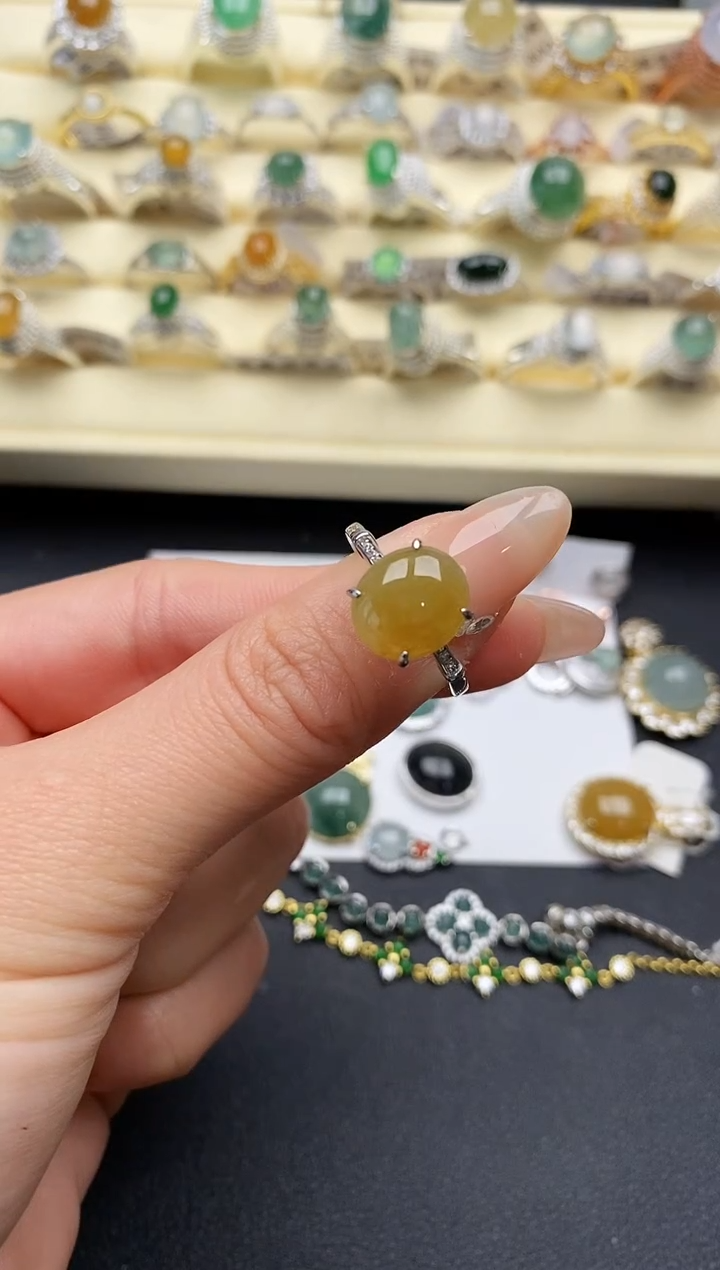 【闪购商品】翡翠戒指银S925镶嵌111111+7