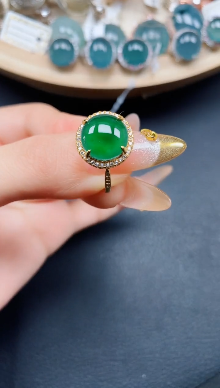 【闪购商品】翡翠戒指银S925镶嵌翡翠