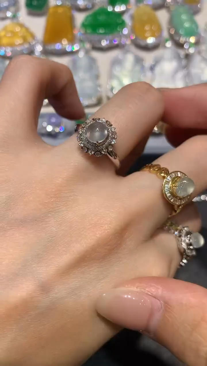 【闪购商品】翡翠戒指18K金镶嵌q141     多样性一件发货