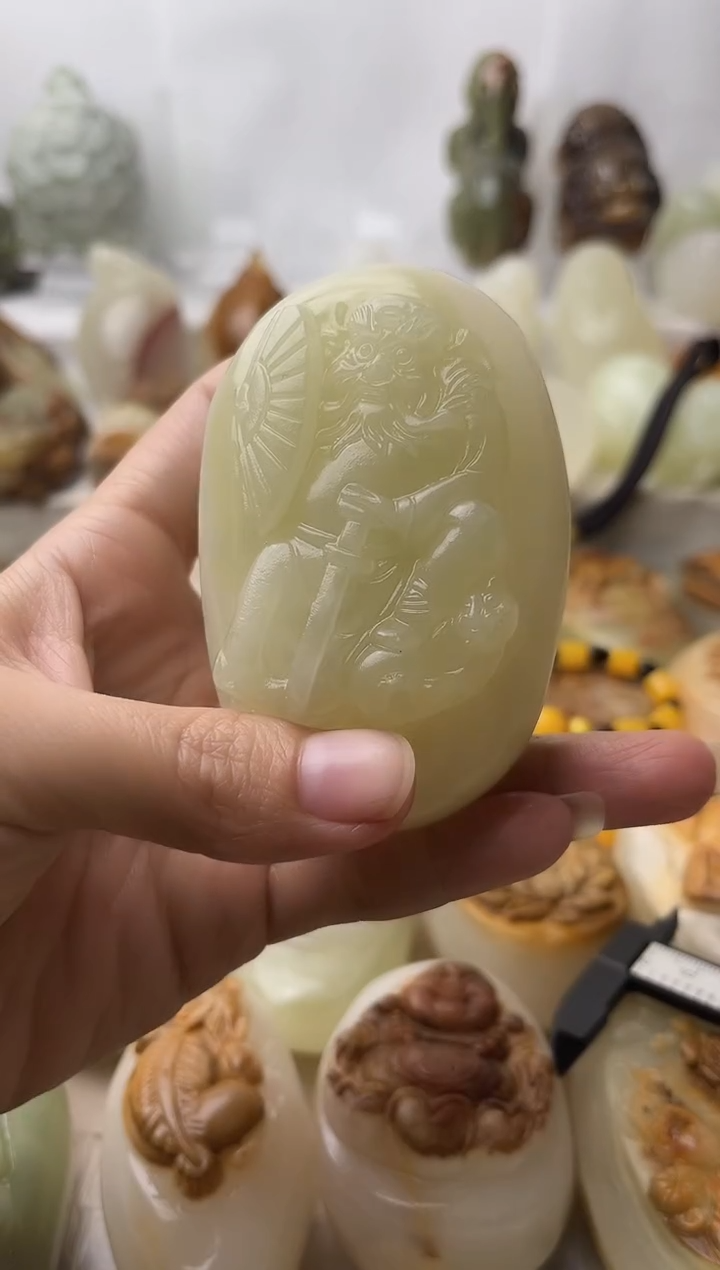 石材古青石棉纹正常不退换钟馗