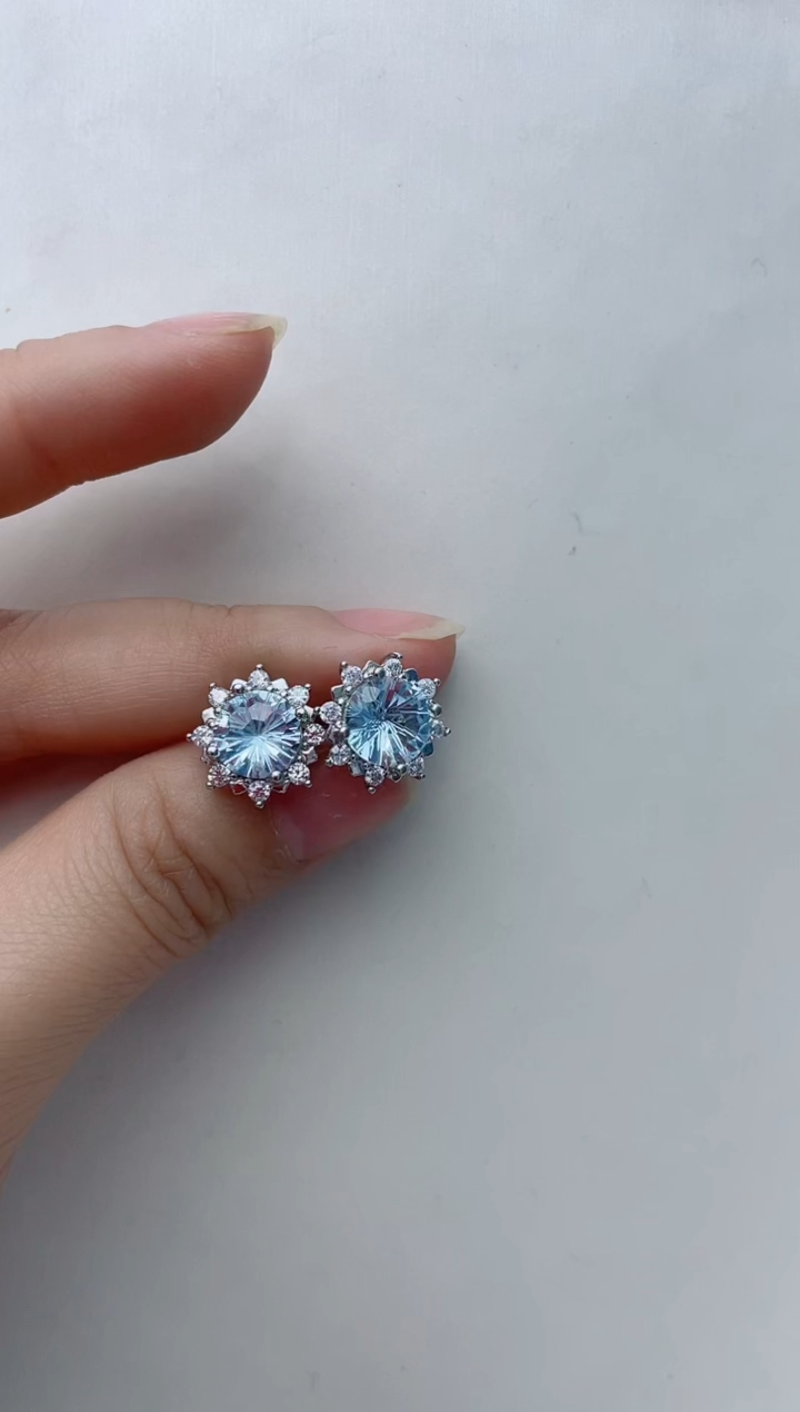 【闪购商品】托帕石耳饰银S925镶嵌A42
