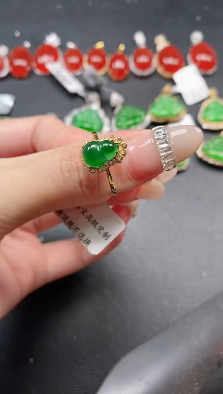 银S925镶嵌戒指翡翠51511