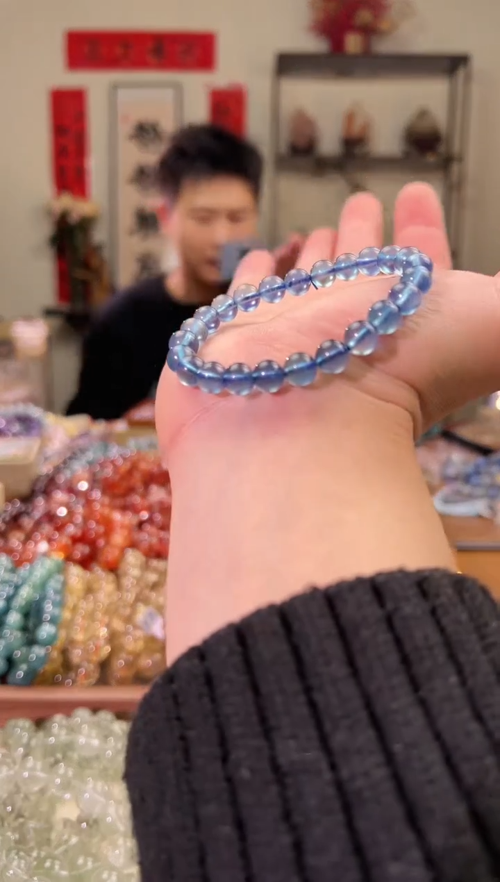 【闪购商品】海蓝宝石手串未镶嵌8m海蓝宝 （多样性发其一）