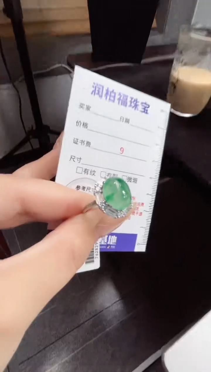 项链银S925镶嵌石英质玉（非洲翠）19.97蛋面戒指