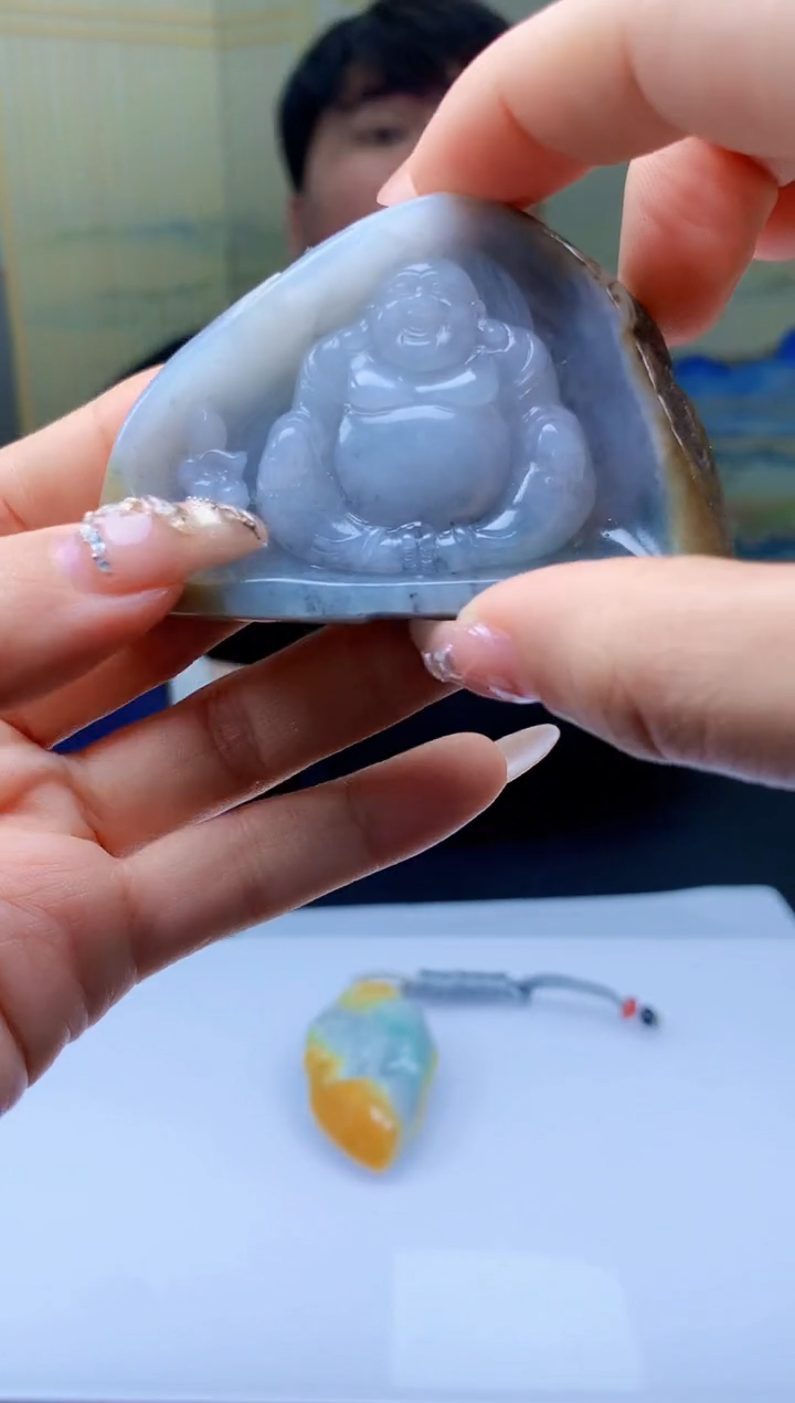 【闪购商品】定制翡翠未镶嵌5060ty-毛货挂件赠底座167