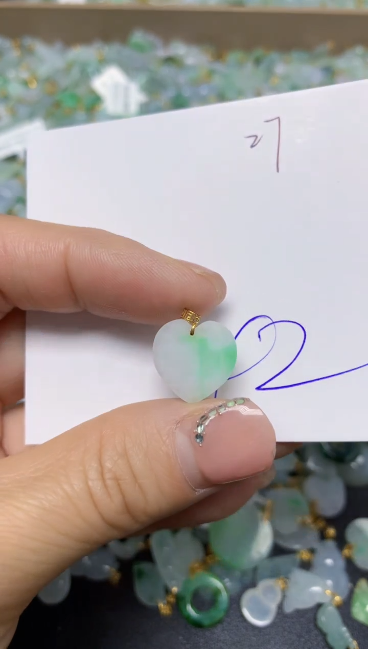 【闪购商品】翡翠挂件18K金镶嵌 天然翡翠A货